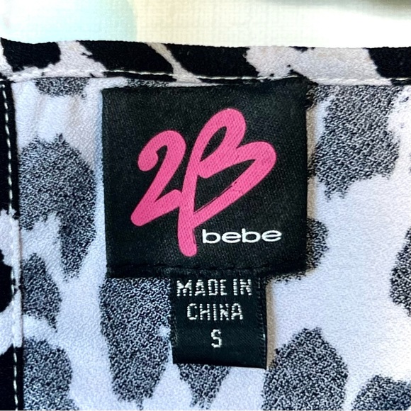 2B Bebe Womens Black & White Animal Print Sleeveless Dress Faux Gold Necklace - Picture 6 of 16